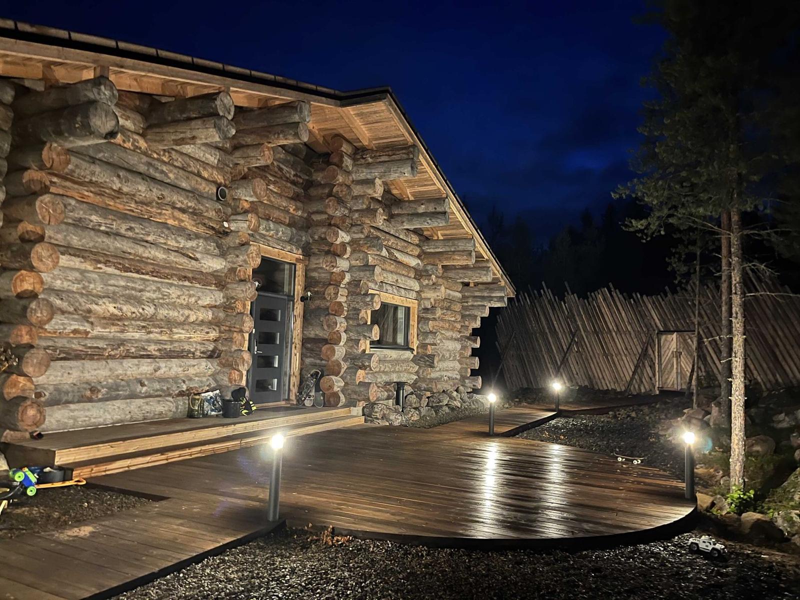 Luxury Log Villa — the back yard