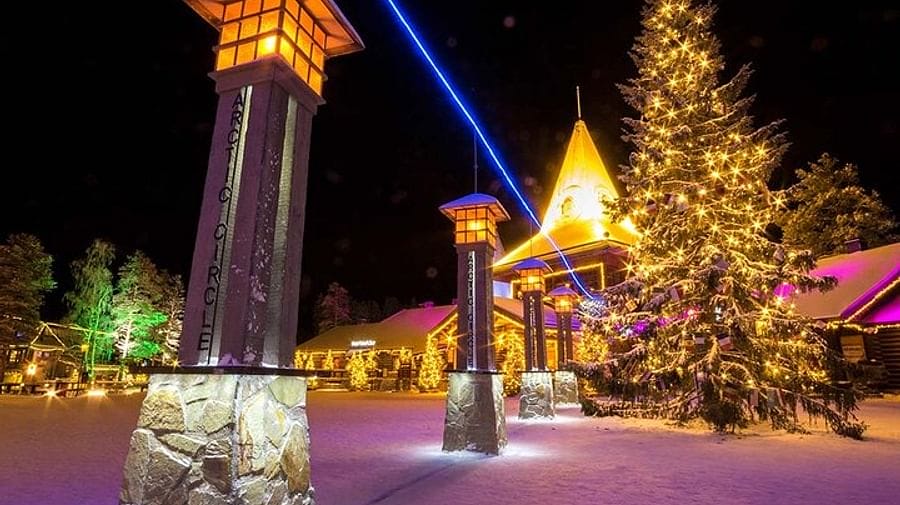The Arctic Circle line in Rovaniemi, Lapland