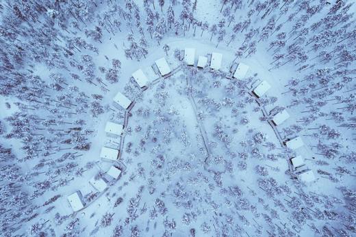 Aerial view of the forest lodge