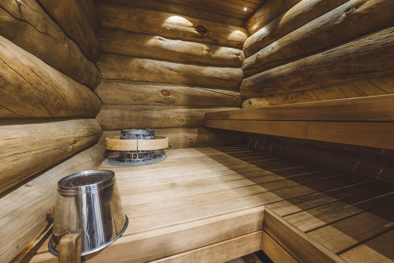 Wood-heated sauna