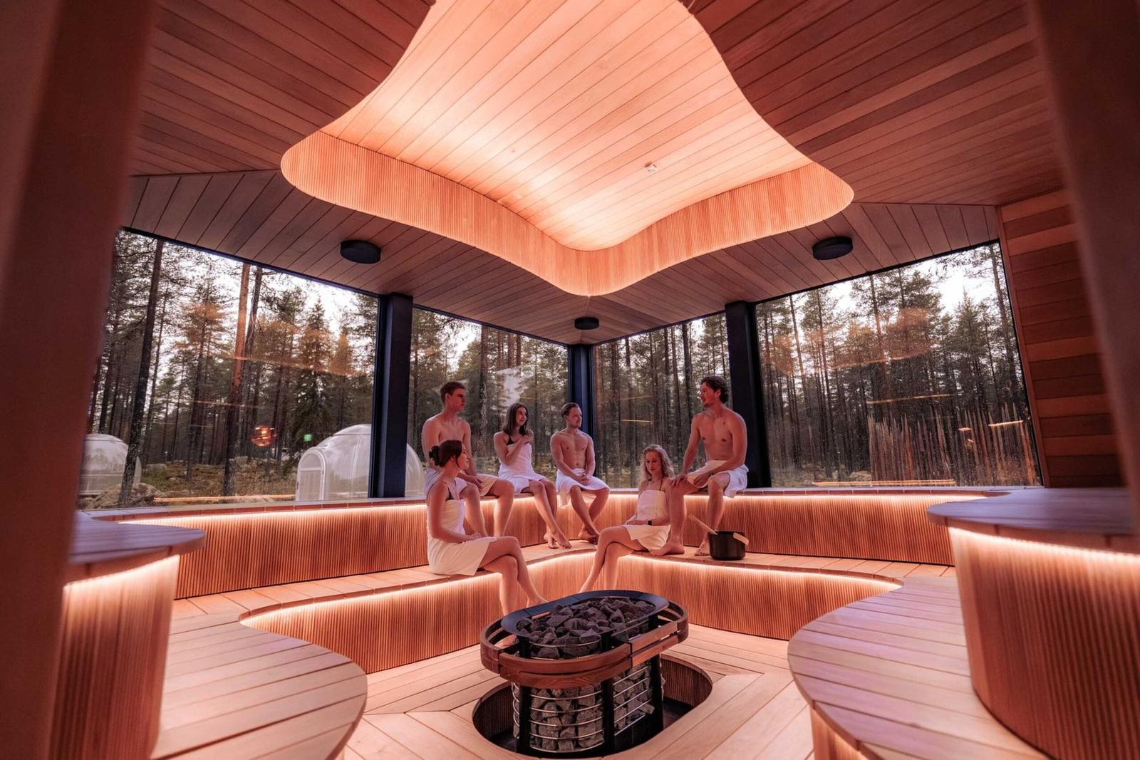 Panoramic wave sauna at the Arctic Forest Spa
